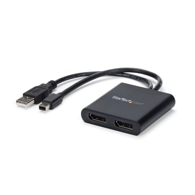 Splitter Multiplicador Mini DP a 2 puertos DisplayPort - Hub MST