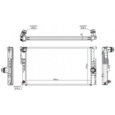 RADIATOR 1.5-1.6-3.0 (118i/120i/125i/135i-M) PETROL / 2.0 (120d/125d) DIESEL MANUAL (600x334x32) (NRF)