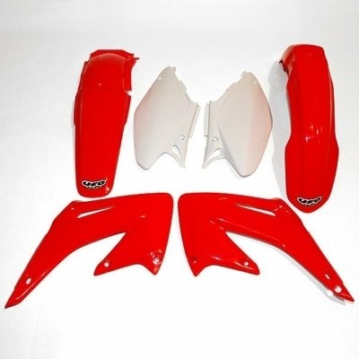 UFO Plastic Kit OEM Color Red/White Honda CR125R/250R HOKIT103@999