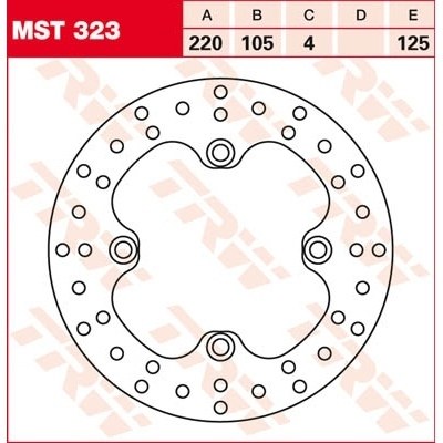 Disco de freno fijo redondo 220-250 mm TRW MST323