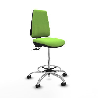 Taburete Elche AS bali pistacho base cromada ruedas 65mm nailon