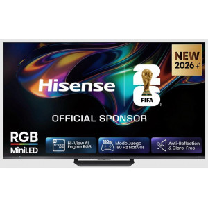 Televisor RGB Mini LED Hisense 65UR8S, 65 pulgadas, 4K Ultra HD, 180 Hz, VIDAA Smart TV, Dolby Vision IQ, HDR10+, IMAX Enhanced, gris carbón