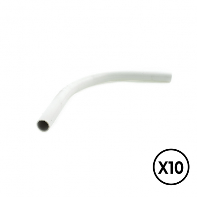 Curva rigida pvc ø 20 mm, gris, 10 unidades