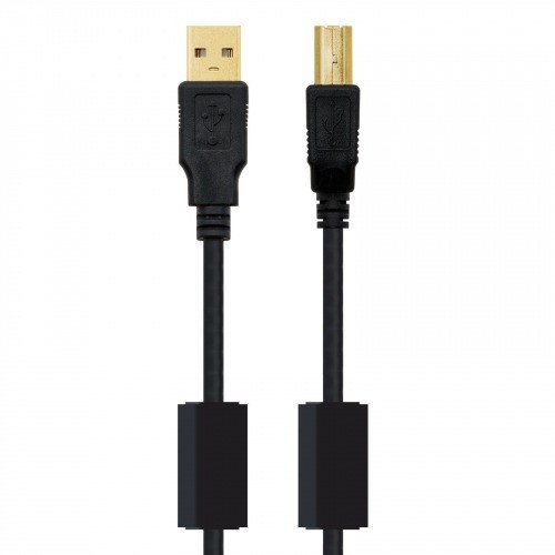 CABLE USB 2.0 IMPRESORA CON FERRITA, NEGRO, 2.0 M