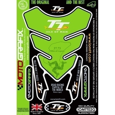 Protector de depósito Motografix Isla de Man TT 1 pieza verde IOMTT02G