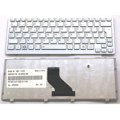 Teclado compatible para portátil TOSHIBA Mini nb200 / nb255 / nb300 / nb305 plata