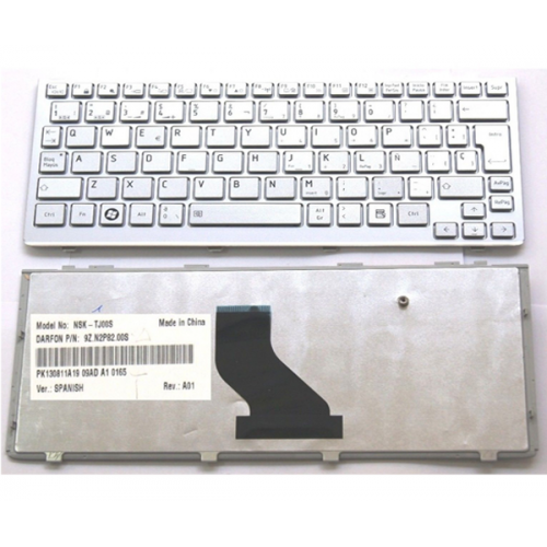 Teclado para portátil Toshiba Mini nb200 / nb255 / nb300 / nb305 plata