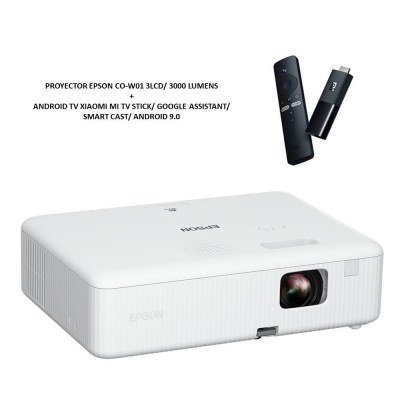 Proyector epson co - w01 3lcd 3000 lumens + android tv xiaomi mi tv stick