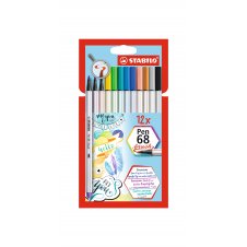 Stabilo pen 68 brush 12 rotuladores fuerte multicolor