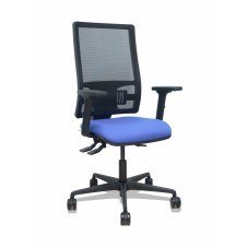 Piqueras y Crespo Silla Bormate asincro malla negra asiento bali azu claro brazos 2D ruedas 65mm