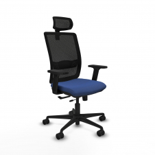 Piqueras y Crespo Haches traslack malla negra bali azul marino brazos 2D base nailon cabecero malla 2D ruedas 65mm nailon