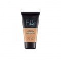 Maybelline Base De Maquillaje Fit Me Mate y Afinaporos Tono 250 Sun Beige Calca A Tu Tono y Textura Pieles Medias - 30ml