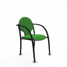 Piqueras y Crespo Pack 2 sillas Hell?n chasis 4 patas negro bali verde