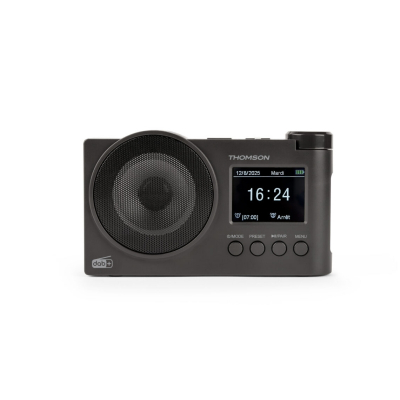 Thomson Radio FM DAB+ con Altavoz Bluetooth - 30 Memorias DAB+ y 30 Memorias FM - Actualizacion Automatica de Emisoras - Pantalla LED Retroilumiada - Color Negro
