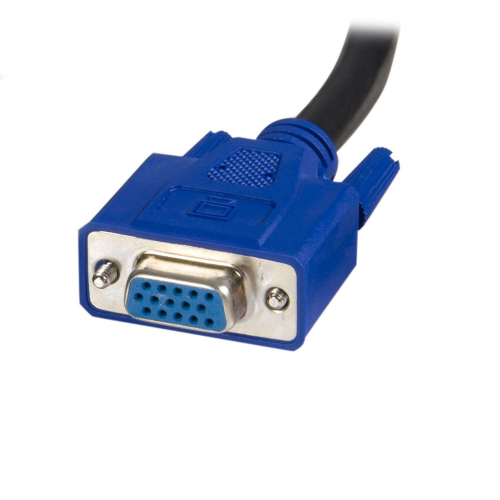 Cable KVM de 1,8m Todo en Uno VGA USB A USB B HD15 - 6ft Pies 2 en 1