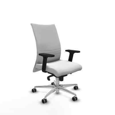 Albacete confidente sincro bali blanco brazos 2D base aluminio ruedas 65mm engomadas