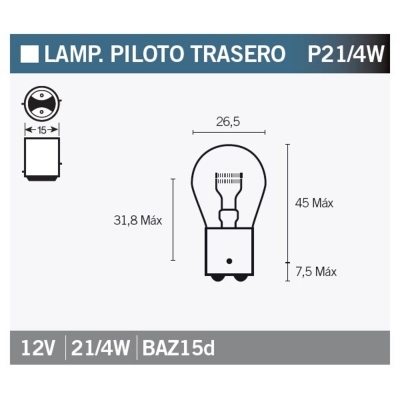 Caja de 10 lámparas OSRAM 7225 7225