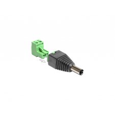 DeLOCK 65422 cambiador de género para cable DC 2.1 x 5.5 mm 2p Negro, Verde