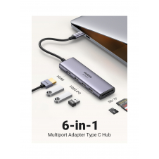 Ugreen CM511 5-in-1 Adapter USB-C Hub to 3x USB3.0 + HDMI + TF/SD Gray