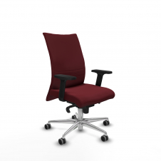 Piqueras y Crespo Albacete confidente sincro similpiel granate brazos 2D base aluminio ruedas 65mm engomadas