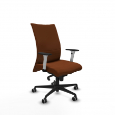 Piqueras y Crespo Albacete confidente sincro similpiel marr?n brazos 1D blancos base nailon ruedas 65mm engomadas