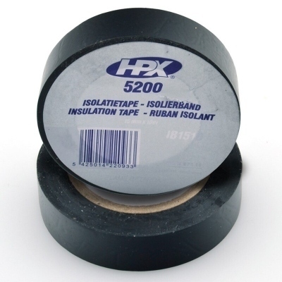 Rollo de cinta aislante para cables y terminales. 15mmx10m. Color negro HPX5200 IB1510