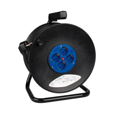 Enrollacables 25 m 3 g 1,50 mm² 4 tomas bipolares con t/tl