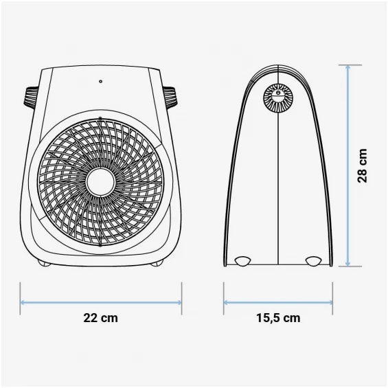 Calefactor termoventilador Universal Blue Bávaro 4020W, 2.000 W, vertical, blanco - imagen 5