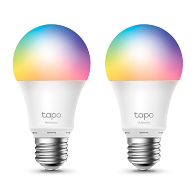 TP-Link TL13E Pack de 2 Bombillas Inteligentes RGB - Casquillo E27 - Intensidad Regulable - WiFi - Compatible con Asistente de Voz - Control con App - Multicolor