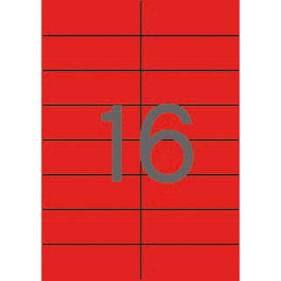 Apli Etiquetas Rojas Permanentes 105.0 x 37.0mm 20 Hojas