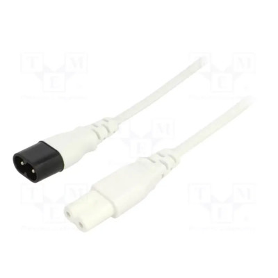 Cable Alimentacion Forma 8 C7 a C8 Macho-Hembra 0,5 metros