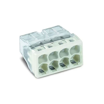 Conector rapido 8 vias, ø maximo 2,5 mm², transparente / verde gris