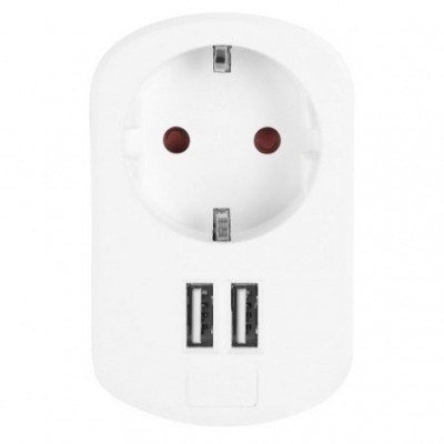 Enchufe Orbegozo EN 1200/ 1 Toma Schuko/ 2 Tomas USB