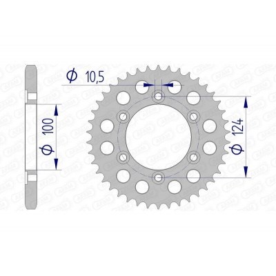 Corona AFAM aluminio 51609 - Paso 525 51609-38