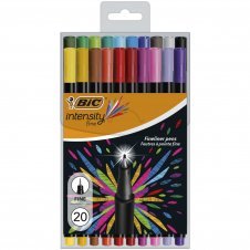 BIC 953035 rotulador Fino Negro, Azul, Marrón, Verde, Gris, Azul claro, Verde claro, Lila, Naranja, Rosa, Púrpura, Rojo, Amarillo 20 pieza(s)