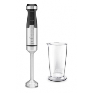 Batidora de mano Ufesa Orion 1500W, con vaso medidor, 700 ml, 4 cuchillas, velocidad variable, función turbo, inox
