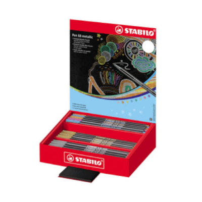 EXPOSITOR SOBREMESA 60 ROTULADORES PEN 68 METALLIC SURTIDOS STABILO 68/60-8/4 - Color no elegible