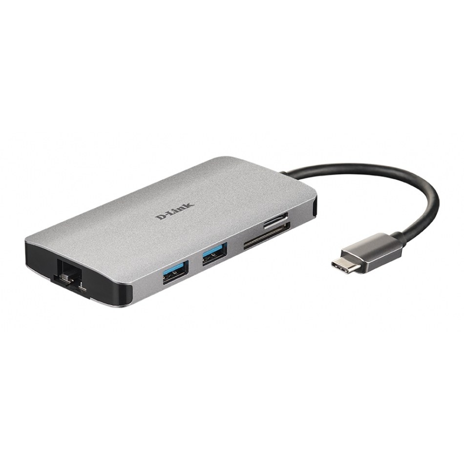 D-Link - DUB-M810 base para portátil y replicador de puertos Alámbrico USB 3.2 Gen 1 (3.1 Gen 1) Type-C Aluminio