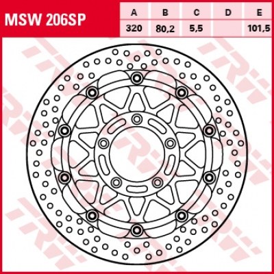 Discos de freno SP Race de alto rendimiento TRW MSW206SP