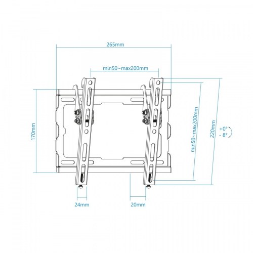 SOPORTE PARED PANTALLAS INCLINABLE 23-43 NEGRO