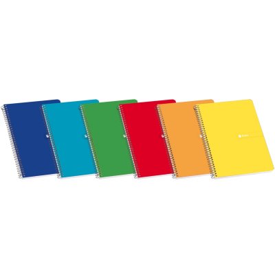 Enri Fº Tapa Dura Cuaderno Espiral 3x3 con Margen - 80 Hojas - Tapa Dura Resistente - Cuadriculado 3x3 - con Margen - Colores Surtidos