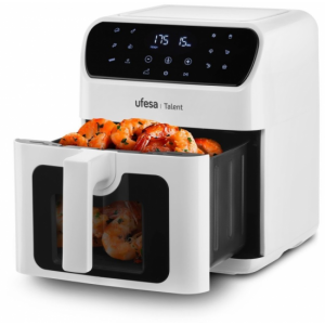 Freidora de aire Ufesa TALENT, 6.5 litros, 1500W, con ventana y luz, blanco