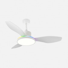 Ventilador Dc 48+7w Mandala Blanco 3asp 120d 4080l 3000-4500-6500k+rgb Remo+r.int+memo+temp