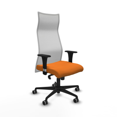Albacete malla sincro malla blanca similpiel naranja brazos 1D base nailon ruedas 65mm engomadas