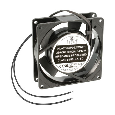 VENTILADOR 230Vac 92x92x25mm 15W 2 Cables Fricción Luft