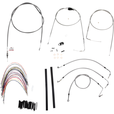 Kit completo de cable de manillar/línea de freno en acero inoxidable trenzado BURLY BRAND B30-1082