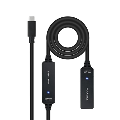 Cable prolongador nanocable con amplificador usb 3.2 gen1 usb - c - m - usb - c - h 10 m