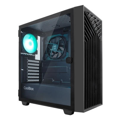 Caja Atx Coolbox GA300 Gridline Negra