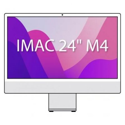 Apple iMac 24 Retina 4,5K / M4 8-Core CPU/ 16Gb/ 256Gb SSD/ 8-Core GPU/ Plata