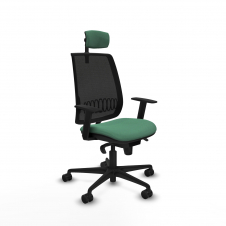 Piqueras y Crespo Alares sincro malla negra bali verde esmeralda brazos 1D base nailon cabecero 2D ruedas 65 mm nailon